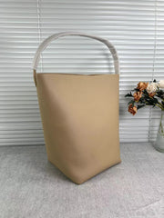 Minimalist Classic Leather Bucket Bag | Large Leather Tote Bag | Fashion Shoulder Bag, Tan Mummy Bag, Everyday Bag, Unisex Bag