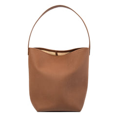 Minimalist Classic Leather Bucket Bag | Large Leather Tote Bag | Fashion Shoulder Bag, Tan Mummy Bag, Everyday Bag, Unisex Bag