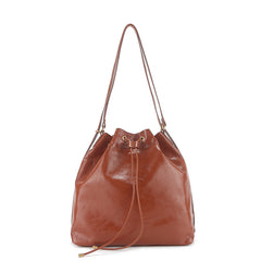 Minimalist Lightweight Oiled Cowhide Leather Versatile Backpack & Shoulder Bucket Bag, Crossbody Tote and Bucket Bag For Women