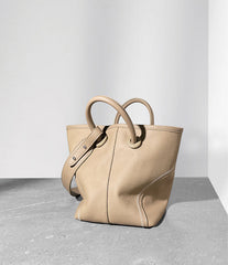 Minimalist Pebbled Leather Bucket Bag for Women, Soft Genuine Leather Slouchy Shoulder & Crossbody