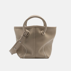 Minimalist Pebbled Leather Bucket Bag for Women, Soft Genuine Leather Slouchy Shoulder & Crossbody