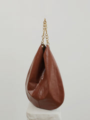 Oversized Fashion Cowhide Leather Chain Boho Bag, Must-have Fashion Tote Bag