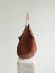 Oversized Fashion Cowhide Leather Chain Boho Bag, Must-have Fashion Tote Bag