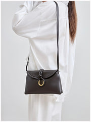 Silky Lambskin Leather Braided Rope Buckle Shoulder & Crossbody Bag | Elegant Handle Party Bag for Women