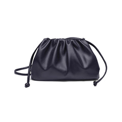 Silky Lambskin Leather Women's Cloud Bag With Pleated Design, Crossbody Clutch Party Bag