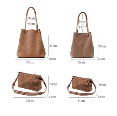 Soft Leather Bucket Bag for Women | Genuine Leather Crossbody laptop Bag | Large Tote Bag