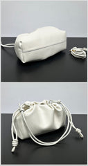 Soft Lambskin Leather Drawstring Cloud Bag | Chain & Knot Shoulder, Crossbody & Handbag for Women