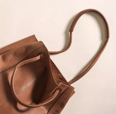 Soft Leather Bucket Bag for Women | Genuine Leather Crossbody laptop Bag | Large Tote Bag