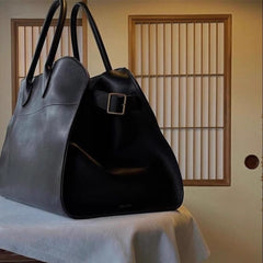 Versatile Genuine Leather Tote Bag - Women's Boston Shoulder Bag for Everyday Commute, Luxury Designer Bag