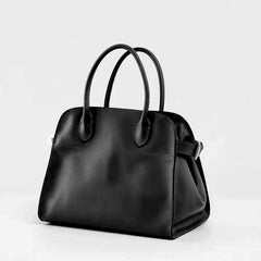 Versatile Genuine Leather Tote Bag - Women's Boston Shoulder Bag for Everyday Commute, Luxury Designer Bag