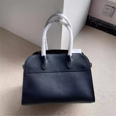 Versatile Genuine Leather Tote Bag - Women's Boston Shoulder Bag for Everyday Commute, Luxury Designer Bag