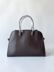 Versatile Genuine Leather Tote Bag - Women's Boston Shoulder Bag for Everyday Commute, Luxury Designer Bag