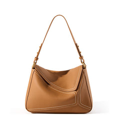 Women's Geometric Pebbled Leather Shoulder Bag | Timeless Leather Crossbody Bag