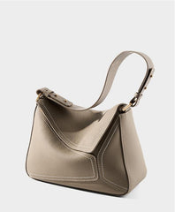 Women's Geometric Pebbled Leather Shoulder Bag | Timeless Leather Crossbody Bag