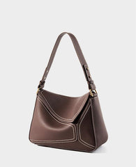 Women's Geometric Pebbled Leather Shoulder Bag | Timeless Leather Crossbody Bag