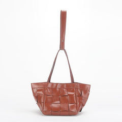 Women's Soft Luxurious Calfskin Leather Handwoven Bucket Shoulder Bag, Crossbody Bag - Alexel Crafts