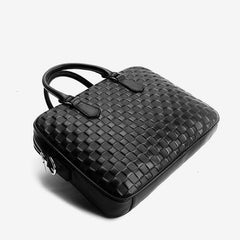 Cowhide Leather Laptop Bag, Ladies' Briefcase, 14 Inches Laptop Bag, Men Work Tote, Business Shoulder Bag, Fashion Designer Laptop Bag