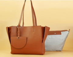 Cowhide Leather Tote Bag, Extra Large Brown Tote Carry All, Handbag, Chic Weekend Bag, Australian Shopper, Nappy Bag, Bowler, Handbag