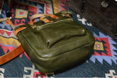 Cowhide Leather Women's Shoulder Bag, Handmade  Italian Tanned Grain Leather Crossbody Bag, Men's American Retro Casual Bag