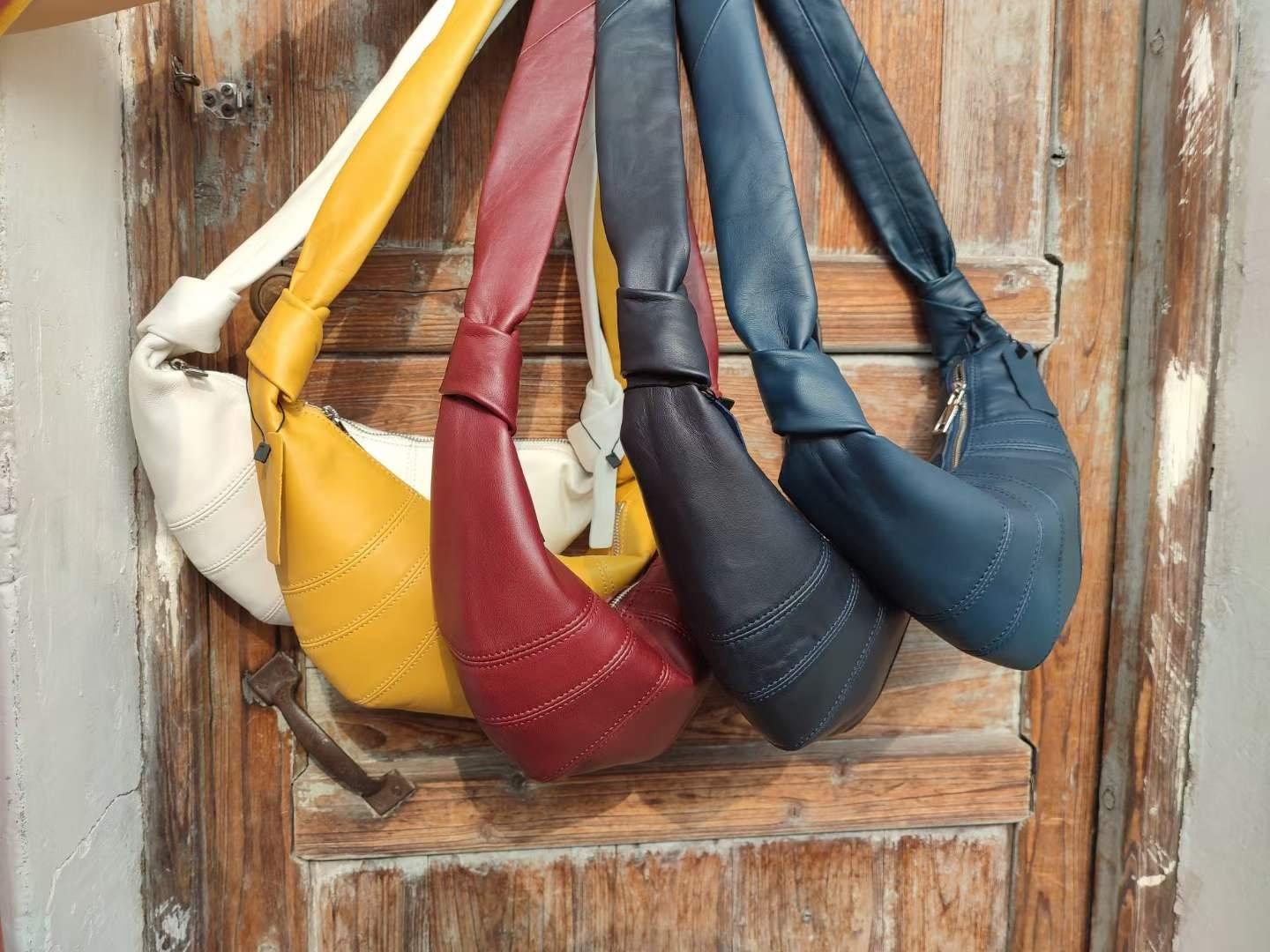 Crossbody Hobo Bag, Leather Designer Shoulder Bag, Women Soft Leather Handbag, Lambskin Leather Hobo Purse, Leather Shoulder Bag, Wine, Navy