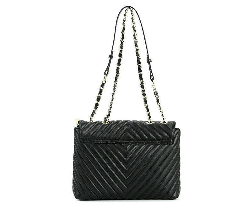 DIAMONDS ARE ETERNAL Alternative Max Lambskin Leather Shoulder Bag, Black Leather Designer Flap Bag, Convertible Women Crossbody Bag