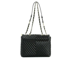 DIAMONDS ARE ETERNAL Alternative Max Lambskin Leather Shoulder Bag, Black Leather Designer Flap Bag, Convertible Women Crossbody Bag