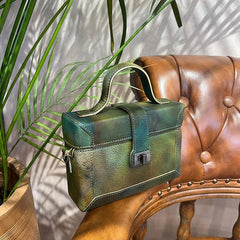 Fantasy Colours Calfskin Leather Classic Box Bag, Women's Leather Box Shoulder Bag, Handcrafted Designer Bag, Classic Crossbody Bag
