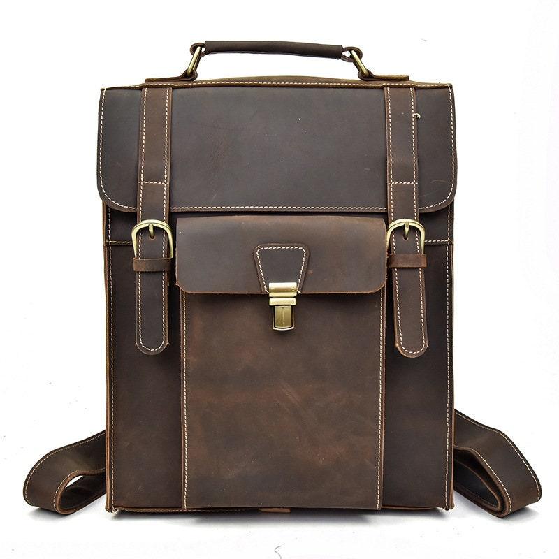 Full Grain Leather Backpack, Brown Leather Backpack, Men Leather Backpack, Laptop Bag gifts for him, gifts for sons, boys