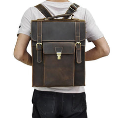 Full Grain Leather Backpack, Brown Leather Backpack, Men Leather Backpack, Laptop Bag gifts for him, gifts for sons, boys