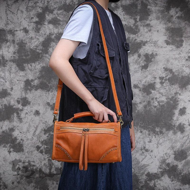 Full Grain Leather Shoulder Bag Woman, Womens Crossbody Bag Leather, Small Womens Bag Handmade, Leather Handbag Women, Evening Purse