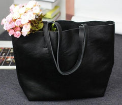 Leather Tote Bag, Full Grain Leather Large Tote Bag, Valentine gifts, Black