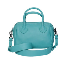 Tiffany Blue Italy Grain Leather Boston Bag, Leather Shoulder Bag Yellow, Black, Lady Fashion Crossbody Bag, Minimalist Designer Bag