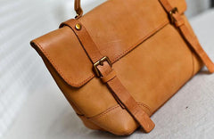 Vintage Italy Cowhide Leather Messenger Bag | Leather Shoulder Bag | Handmade Hand Bag | Leather Contrast Color Crossbody Bag - Alexel Crafts